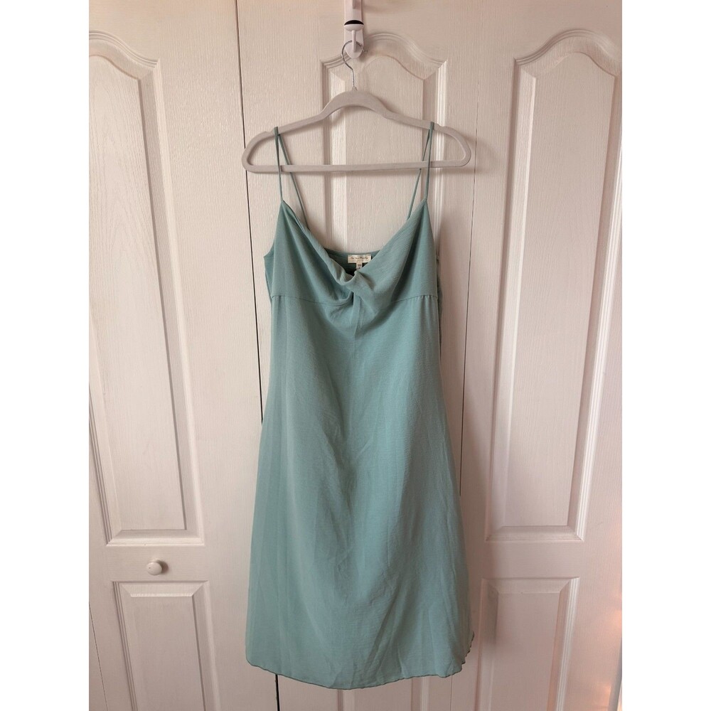 NEW! See You Monday Seafoam Green Cowl Neck Midi Slip Dress, Women's Large